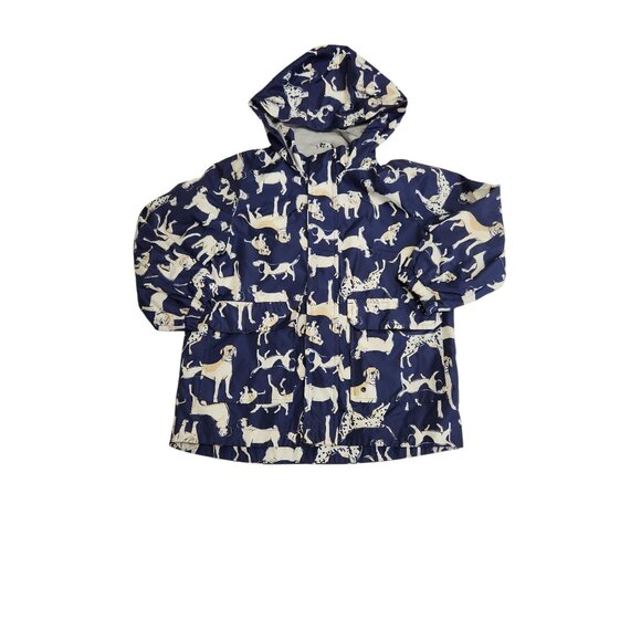 Carters Boys M-5/6 Navy Dog Print Hooded Raincoat For Kids 3485 - Picture 1 of 5